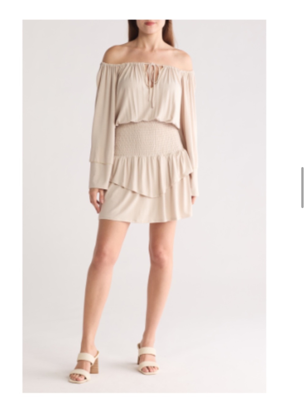 NWOT Go Couture Off Shoulder Ruffle Dress S